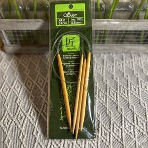 Clover Takumi Bamboo Circular Sizes 1- No 10.5 (6.5 mm) and 1-No 8 (5mm). Gauge.